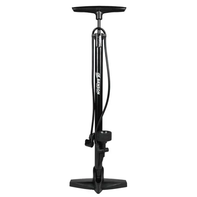 Benson Luxe fietspomp - met manometer - dubbel ventiel - max. 160 psi - extra lange slang