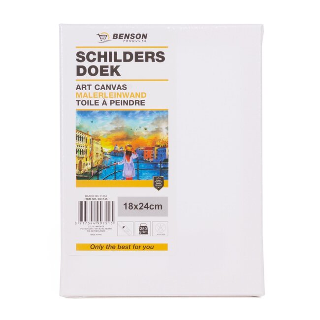 Benson Canvas schildersdoek - katoenen doekraam - 18 x 24 cm - beschilderbare zijkanten