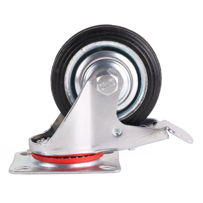 Benson Bokwiel - Ø 100 mm - Slijtvast Rubber - 70 kg Belastbaarheid - Eenvoudige Montage