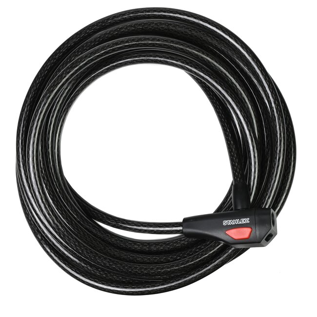 Stahlex Extra lang kabelslot - 10 meter - spatwaterdicht en slagvast - met 3 sleutels