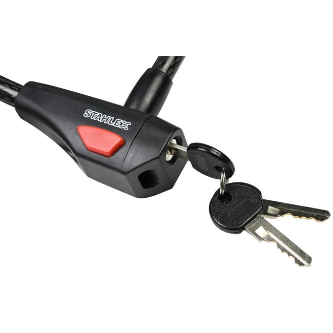 Stahlex Extra lang kabelslot - 10 meter - spatwaterdicht en slagvast - met 3 sleutels