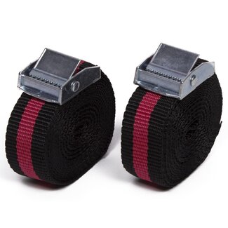 Benson Spanband set - snelsluiting - 2,5 meter - rood/zwart - 2 stuks