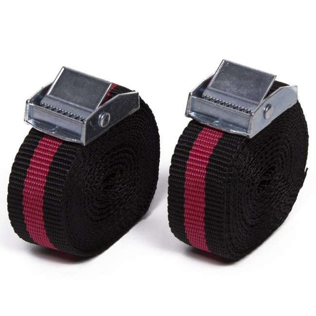Benson Spanband set - snelsluiting - 2,5 meter - rood/zwart - 2 stuks