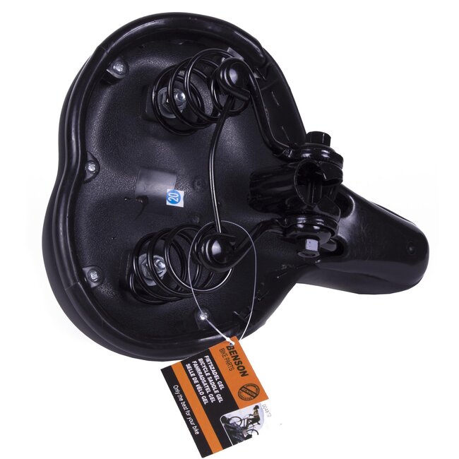 Benson Comfortabel fietszadel met gel en vering - zwart