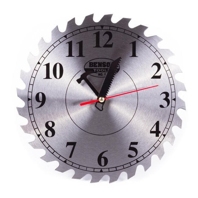 Benson Wandklok - Cirkelzaagblad - Metaal - Ø 250 mm - Uniek Design