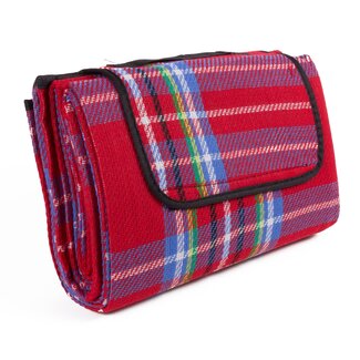 Benson Waterdichte picknickdeken - klittenbandsluiting - 170 x 130 cm - rood