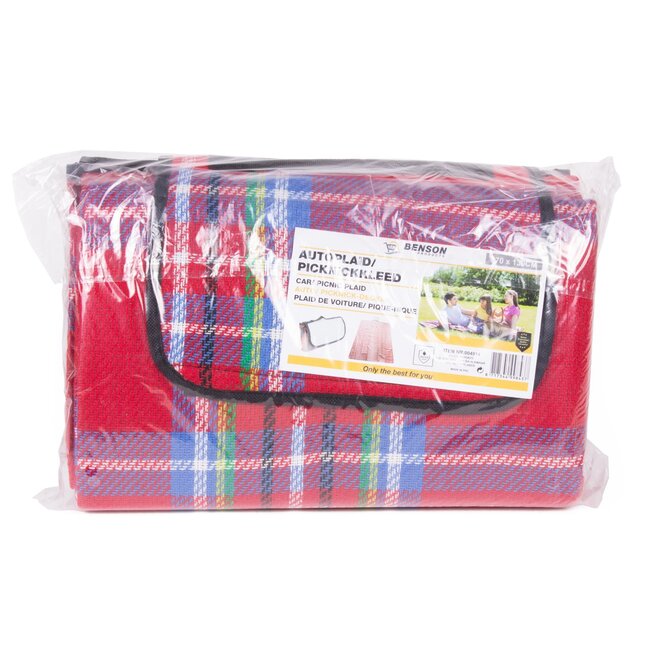 Benson Waterdichte picknickdeken - klittenbandsluiting - 170 x 130 cm - rood