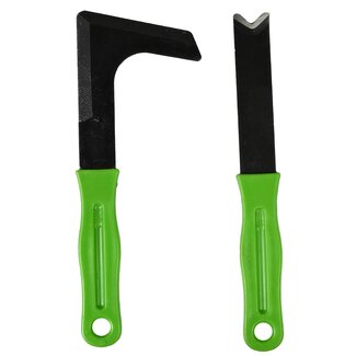 Benson 2-delige onkruidschraper set - haaks en recht - carbon staal - kunststof handvat