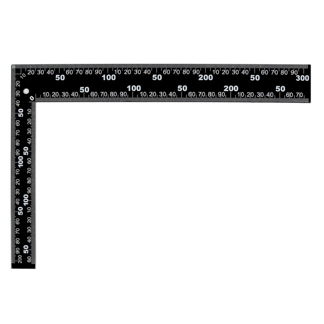 Benson Winkelhaak - Zwart - Witte cijfers - 200 x 300 mm - Nauwkeurige metingen