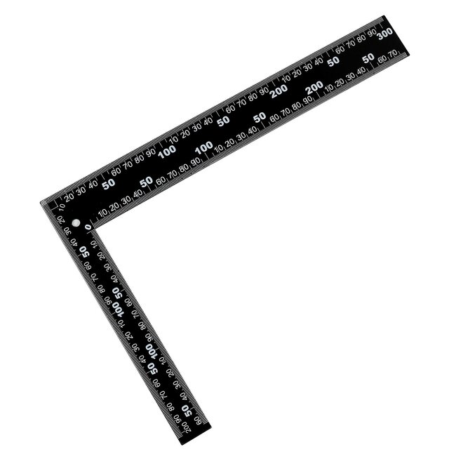 Benson Winkelhaak - Zwart - Witte cijfers - 200 x 300 mm - Nauwkeurige metingen