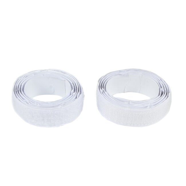 Benson Zelfklevend klittenband - wit - 19 mm breed - 2 x 1 meter - veelzijdig en makkelijk
