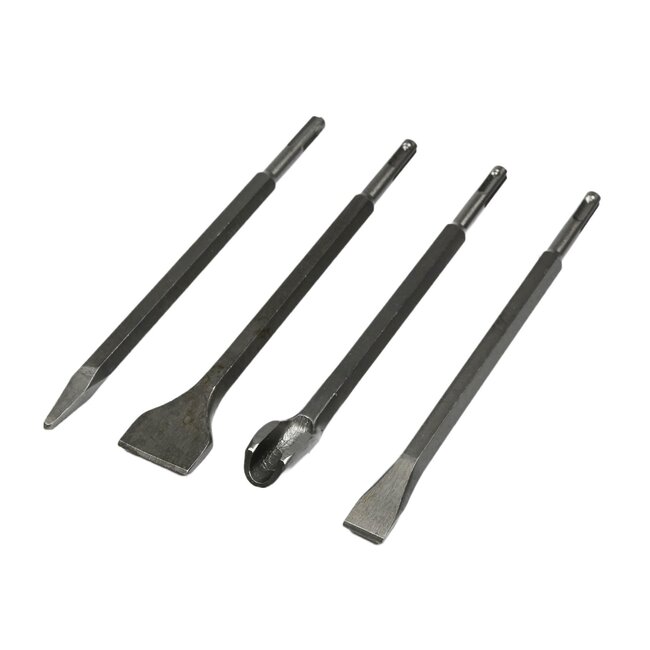 Benson Beitelset SDS Plus - 4 delig - Voor steen, tegels en beton - Hoogwaardig staal