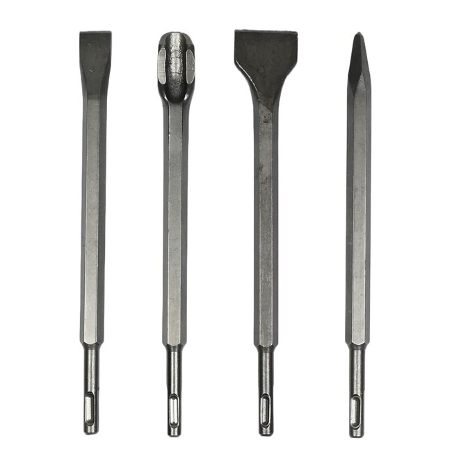 Benson Beitelset SDS Plus - 4 delig - Voor steen, tegels en beton - Hoogwaardig staal