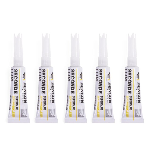 Benson Secondelijm - 5 tubes - snel drogend - transparant - universeel toepasbaar