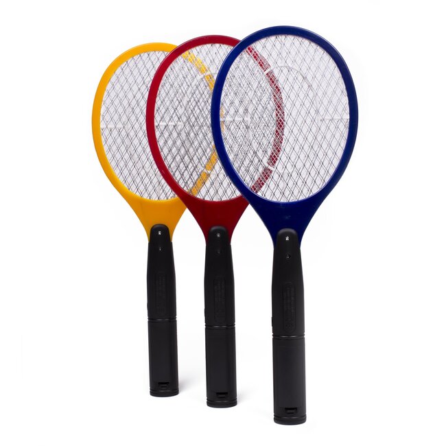Benson Elektrische vliegenmepper - tennisracketvorm - 47 x 17 cm - werkt op 2 AA batterijen