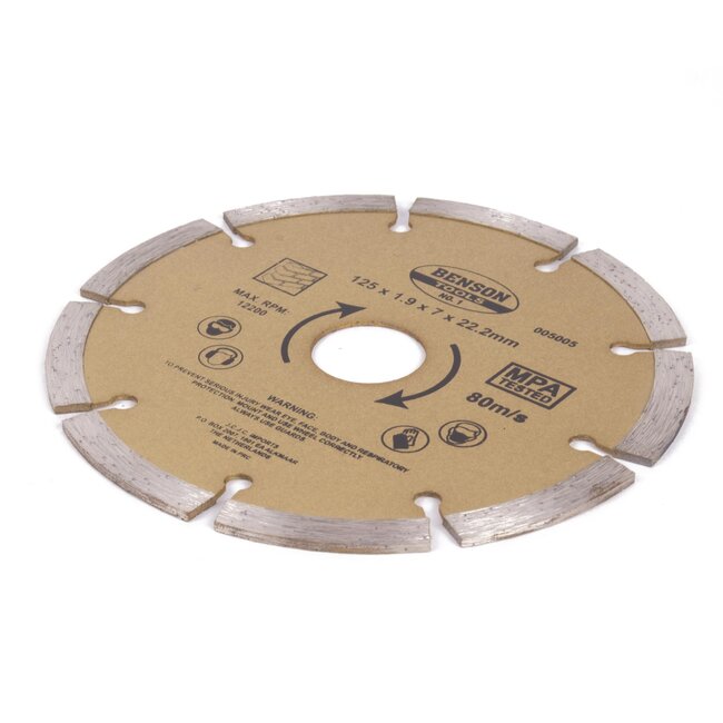 Benson Universele diamantschijf - getand - Ø 125 mm - voor beton en steen