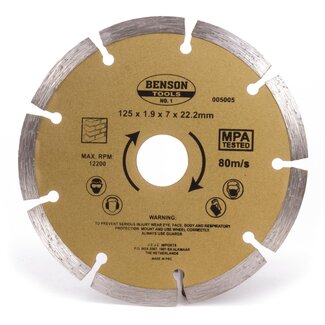 Benson Universele diamantschijf - getand - Ø 125 mm - voor beton en steen