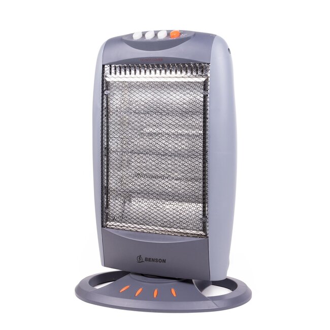 Benson Compacte halogeen heater - 3 standen - oscillatiefunctie - 30 x 20 x 47 cm - grijs