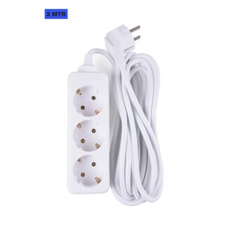 Benson Stekkerdoos - 3 aansluitingen - 3 meter - geaard - wit