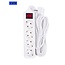 Benson Tafelcontactdoos - 4 voudig - randaarde - schakelaar - 3 meter - wit