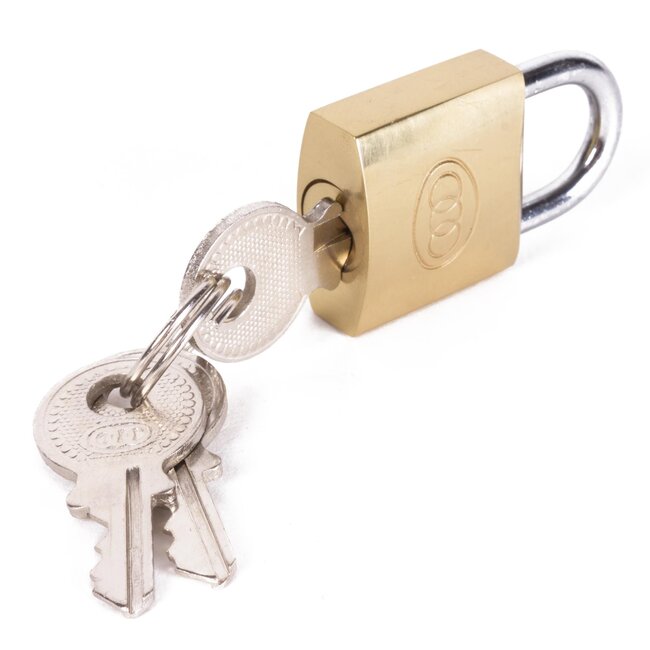 Tri-Circle Massief koperen hangslot - 20 mm - Inclusief 3 sleutels - Betrouwbaar en duurzaam