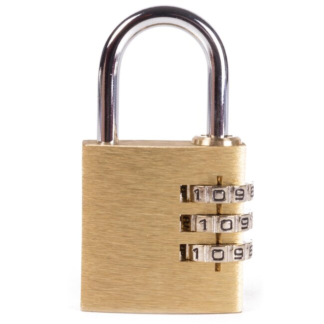 Tri-Circle Hangslot met cijfercode - Staal - 40 mm - 3-cijferige combinatie - Grote buttons