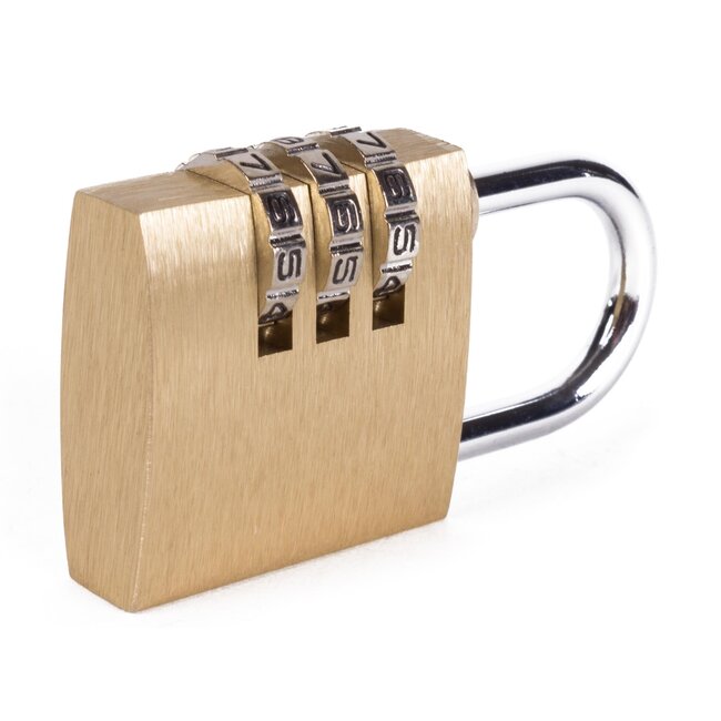 Tri-Circle Hangslot met cijfercode - Staal - 40 mm - 3-cijferige combinatie - Grote buttons