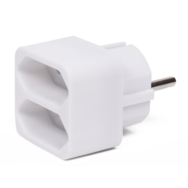 Benson Compacte 2-voudige verdeelstekker - Wit - 4,5 x 4,5 x 4,5 cm