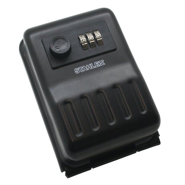 Stahlex Stalen sleutelkluis - 3-cijferig slot - Weerbestendig - 15 x 9.5 x 5 cm - Zwart