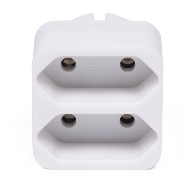 Benson Compacte 2-voudige verdeelstekker - Wit - 4,5 x 4,5 x 4,5 cm