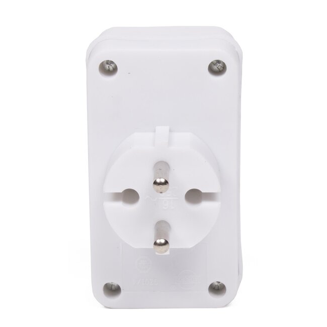 Benson Vierweg stekkerdoos - splitter voor platte eurostekkers - wit