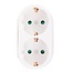 Benson Verloopstekker - 2 x randaarde - verticaal - wit - 16A - 240V