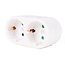 Benson Verloopstekker - 2 x randaarde - verticaal - wit - 16A - 240V