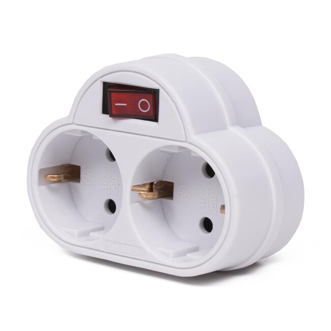 Benson Dubbel stopcontact met schakelaar en kinderbeveiliging - 3500W