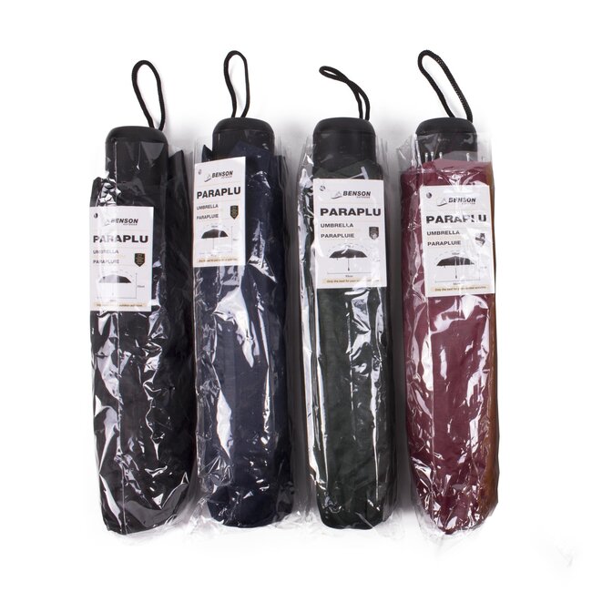 Benson Compacte miniparaplu - lichtgewicht - stevig polyester - Ø 90 cm