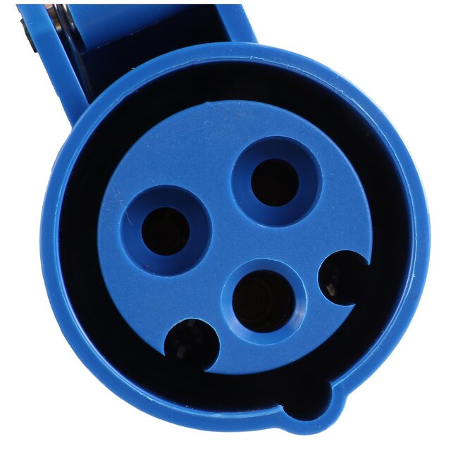 Benson 3-polige CEE koppeling - 16A - spatwaterdicht - blauw - 132 mm