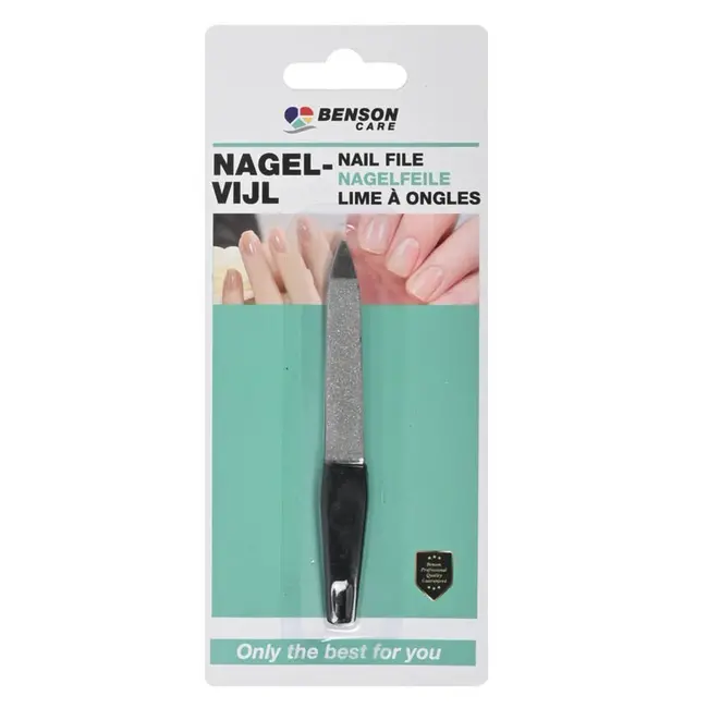 Benson Compacte en duurzame nagelvijl - zwart - 9 cm