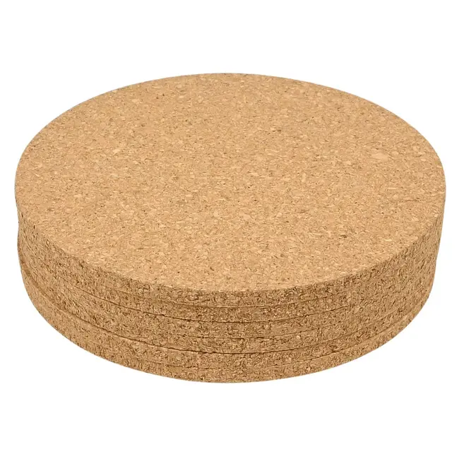 Benson Set van 6 kurken onderzetters - 10 cm diameter - voor glazen en bekers