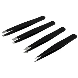 Benson 4-delige pincet set - veelzijdig - zwart - 9 cm Benson 4-delige pincet set - veelzijdig - zwart - 9 cm