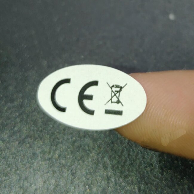 Merkloos CE Markering - Sticker - Ovaal - 20 x 11 mm - 90 stuks