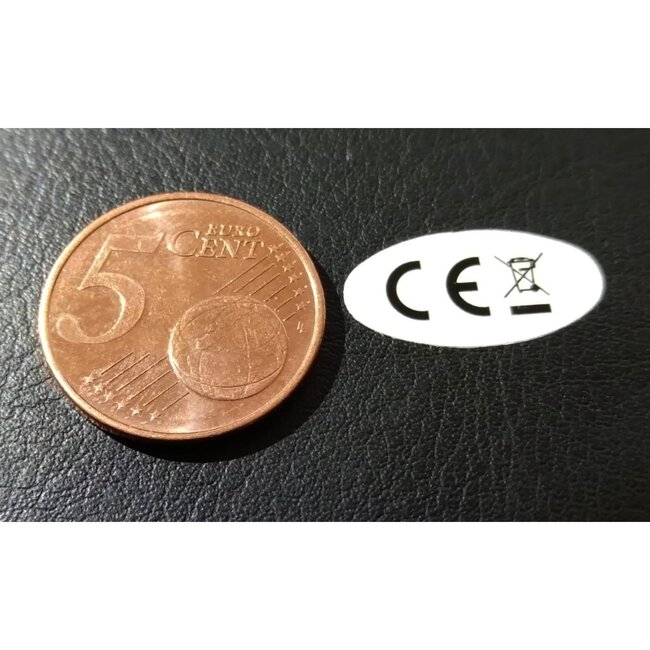 Merkloos CE Markering - Sticker - Ovaal - 20 x 11 mm - 90 stuks