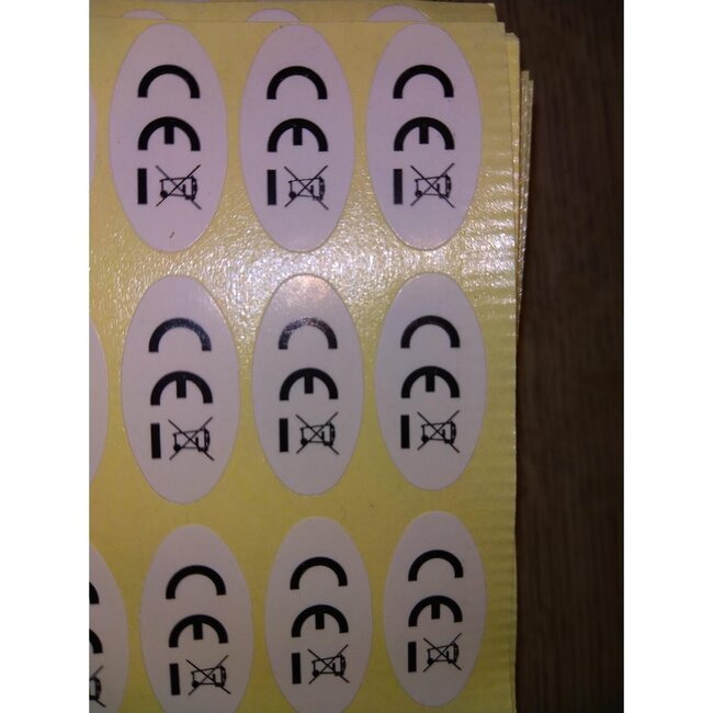 Merkloos CE Markering - Sticker - Ovaal - 20 x 11 mm - 90 stuks