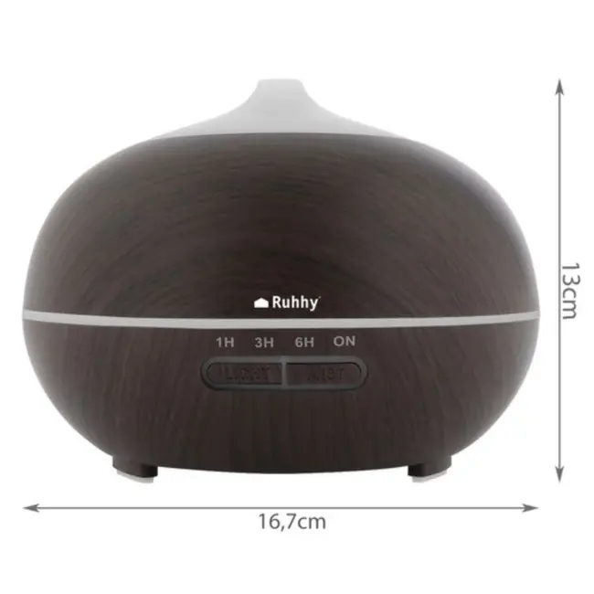 Ruhhy Aroma Diffuser - 400ml Luchtbevochtiger met Ionisator en LED Lamp