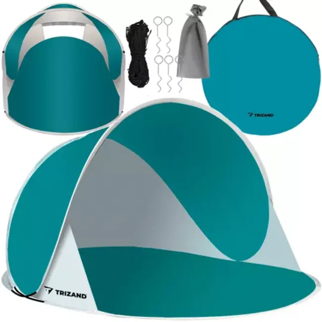 Trizand Pop-Up Strandtent 190x120x86 cm - Lichtgewicht en Ruim