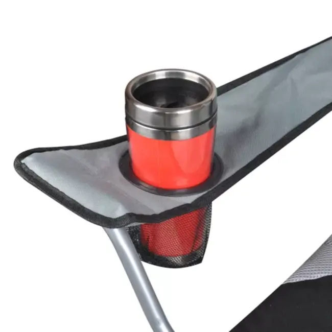 Trizand Zwart en Grijs Vissersstoel - 55 x 54 x 110 cm - Draagbaar en Stevig