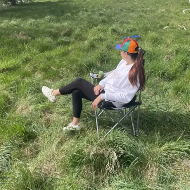 Trizand Zwart en Grijs Vissersstoel - 55 x 54 x 110 cm - Draagbaar en Stevig