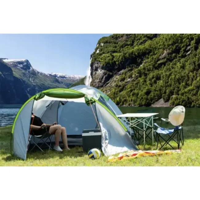 Trizand Zwart en Grijs Vissersstoel - 55 x 54 x 110 cm - Draagbaar en Stevig