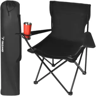 Trizand Zwarte Vissersstoel - 80 x 44 x 80 cm - Draagbaar en Stevig