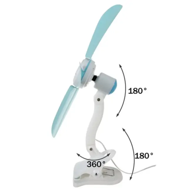 Ruhhy Blade Fan met Clip - 360° Rotatie - Verstelbare Kanteling - 5 Bladen