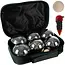 Kruzzel Jeu de Boules Ballen Set - 6 Chromen Ballen - Inclusief Draagtas en Accessoires